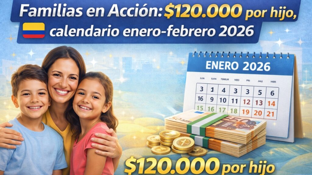 Familias en Acción: $120.000 por hijo, calendario enero-febrero 2026