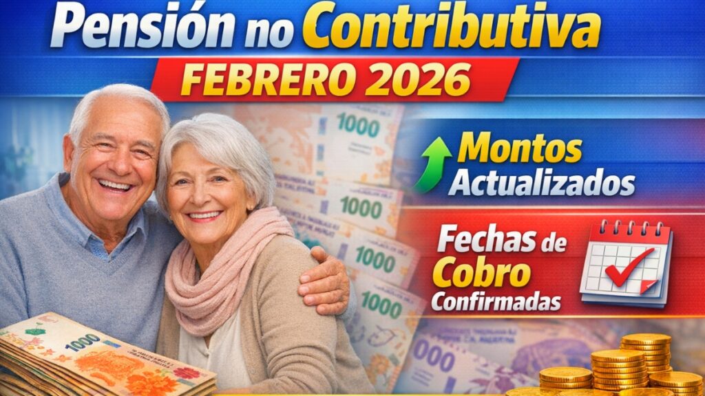 Pensión no contributiva febrero 2026: montos y fechas de cobro confirmadas