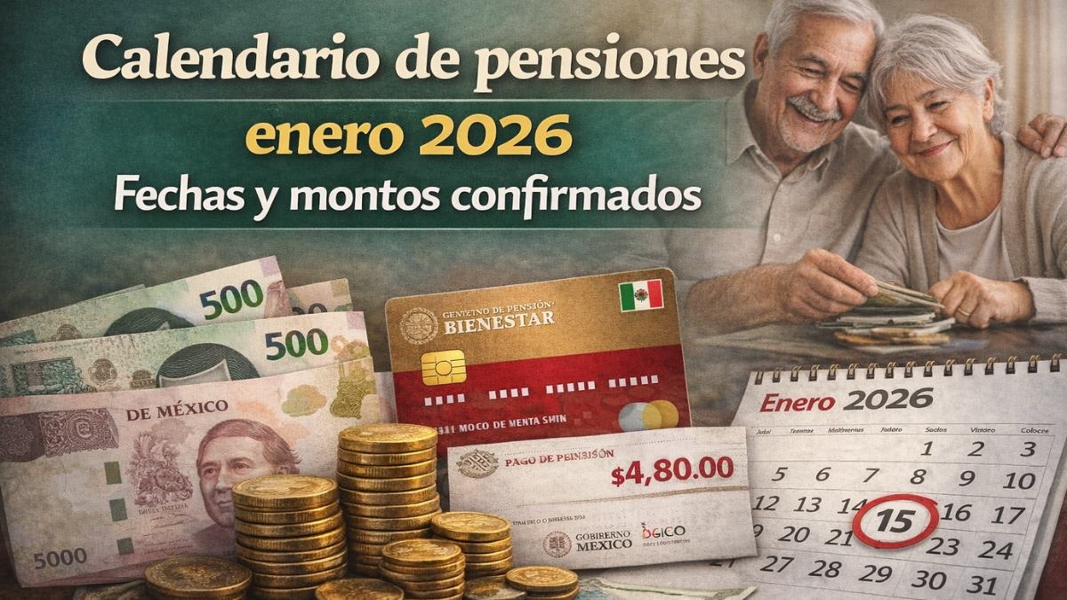 Calendario de pensiones enero 2026: fechas y montos confirmados