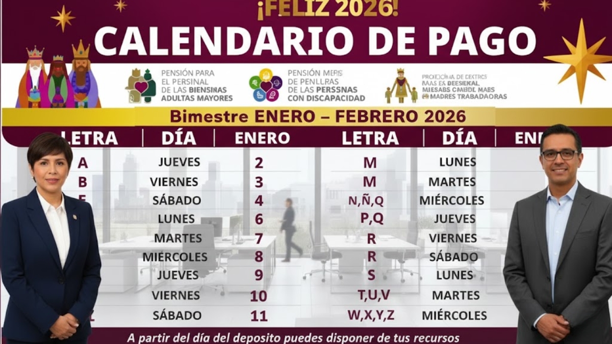 Calendario de pagos pensión Bienestar febrero 2026: consulta tu día de cobro