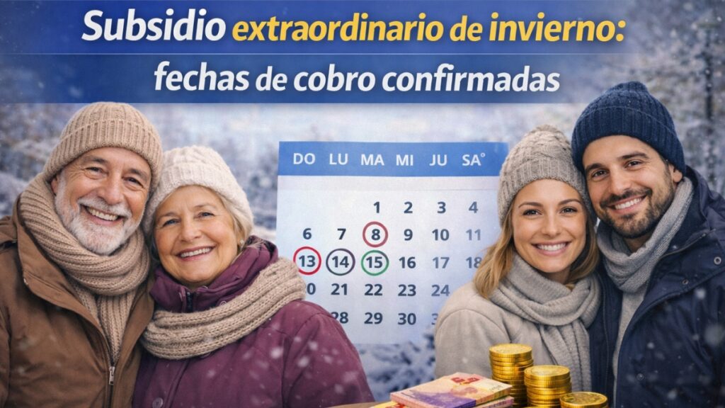 Subsidio extraordinario de invierno: fechas de cobro confirmadas