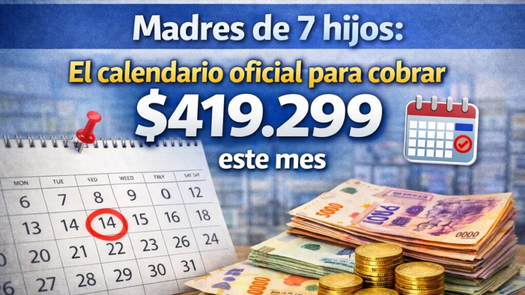 Madres de 7 hijos: El calendario oficial para cobrar $419.299 este mes