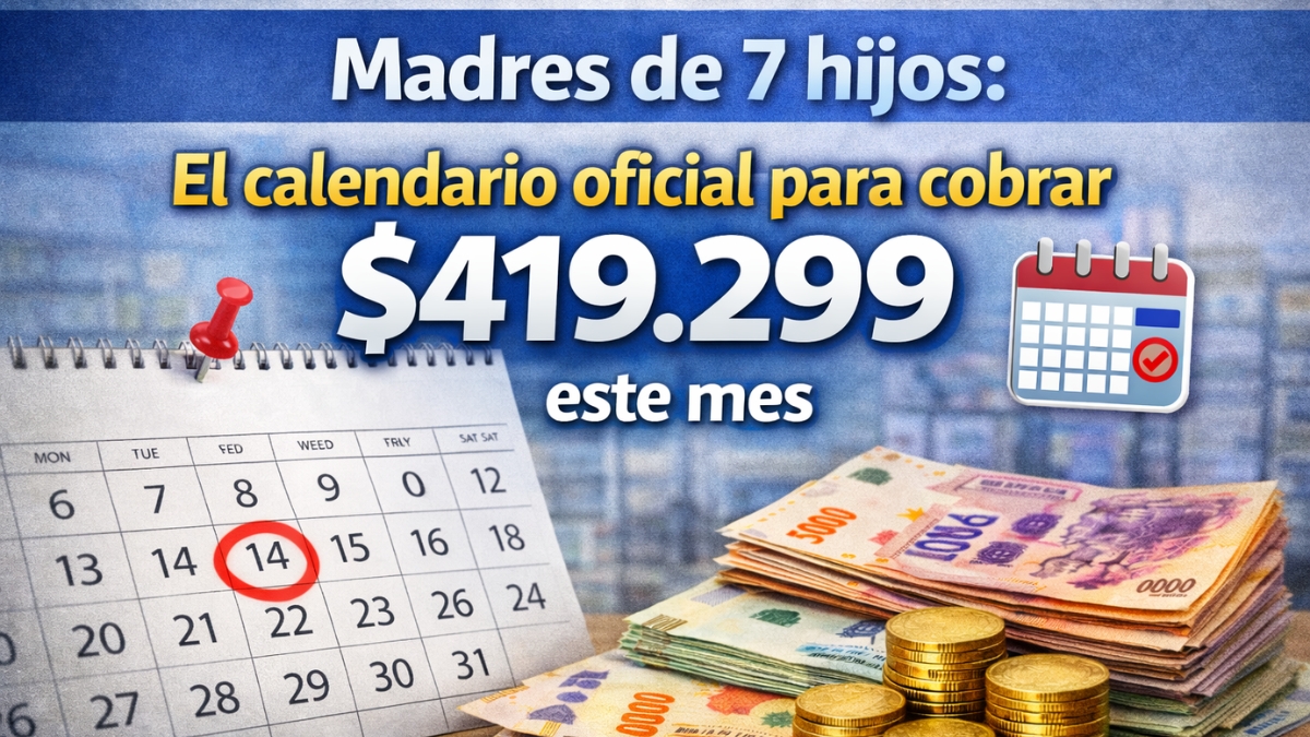 Madres de 7 hijos: El calendario oficial para cobrar $419.299 este mes